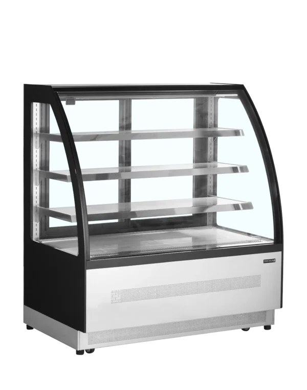 Comptoir réfrigéré de Boulangerie Pâtisserie vitre courbe Largeur 1.20m LPD1200C/BLACK – Image 4