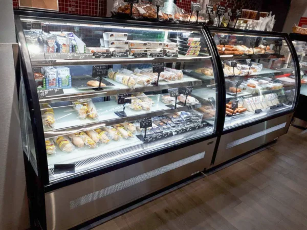 Comptoir réfrigéré de Boulangerie Pâtisserie vitre courbe Largeur 1.50m LPD1500C/BLACK – Image 3