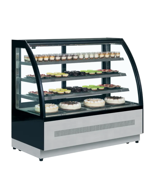 Comptoir réfrigéré de Boulangerie Pâtisserie vitre courbe Largeur 1.50m LPD1500C/BLACK – Image 4