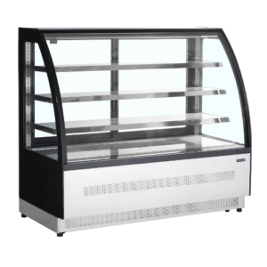 Comptoir réfrigéré de Boulangerie Pâtisserie vitre courbe Largeur 1.50m LPD1500C/BLACK