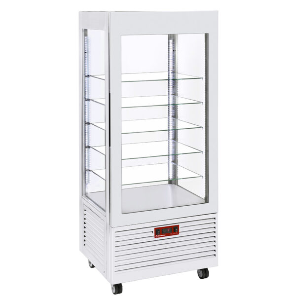 Vitrine pâtissière négative 4 faces vitrées 480LT blanche INN/VB-W5-R2 – Image 4