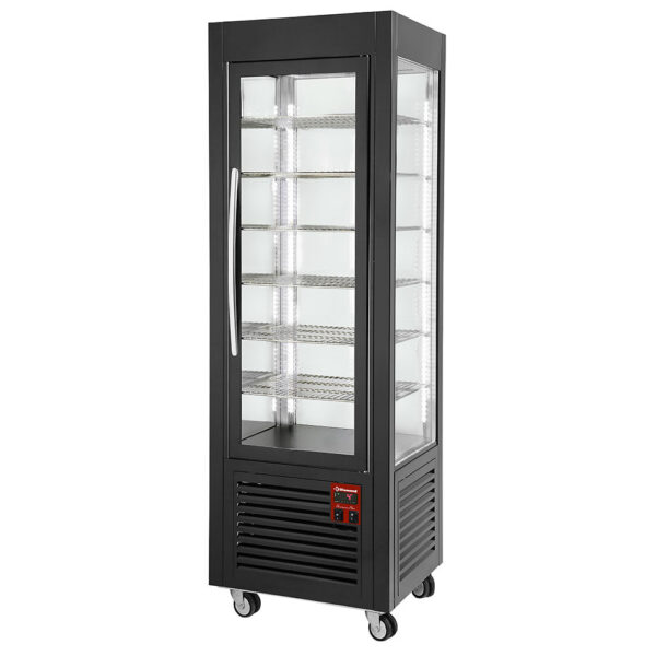 Vitrine pâtissière négative 4 faces vitrées 360LT noire SNE/GB-B7-R2 – Image 5