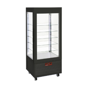 Vitrine pâtissière négative 4 faces vitrées 480LT noire INN/VB-B9-R2