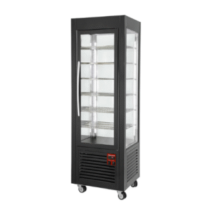 Vitrine pâtissière négative 4 faces vitrées 360LT noire SNE/GB-B7-R2