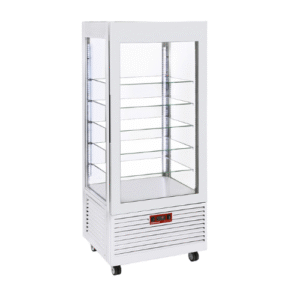 Vitrine pâtissière négative 4 faces vitrées 480LT blanche INN/VB-W5-R2