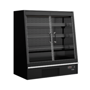 Vitrine libre service semi verticale largeur 1.33m Galaxy+ GPL14FGD Black