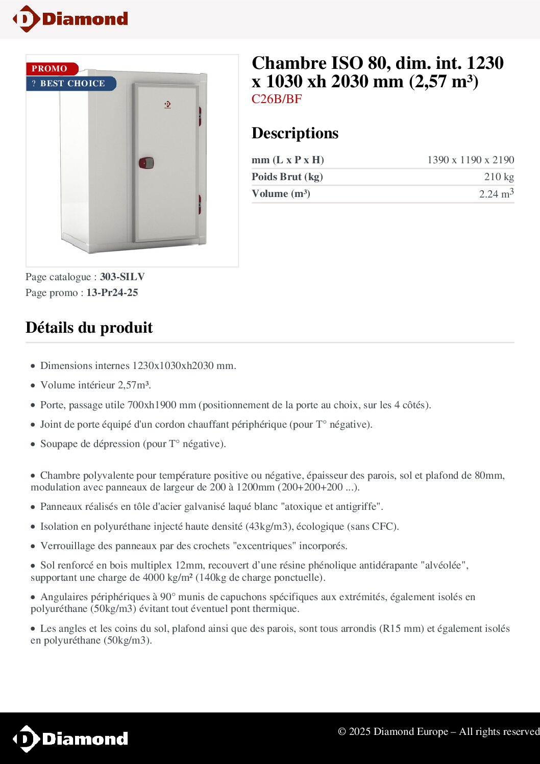 Chambre froide 2.57m3 C26B/BF_AP40M-1Z-R2 – Image 5