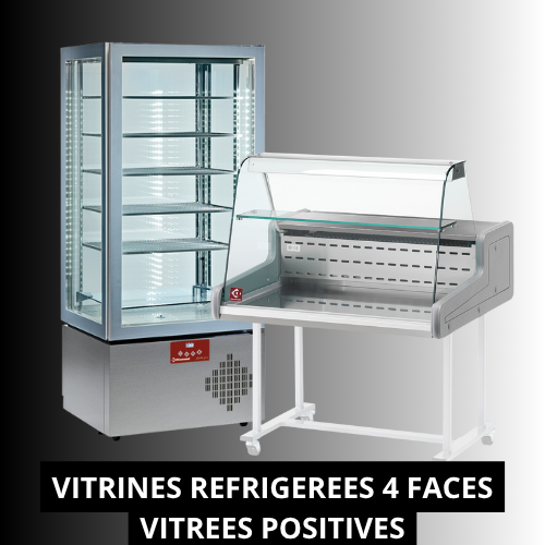 Vitrine réfrigérée positive  4 faces vitrées 