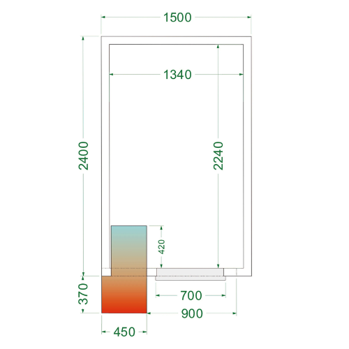 Chambre froide positive 6.12m3 CRPF1524 – Image 7