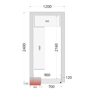 Chambre froide négative 4,06m3 marque tefcold