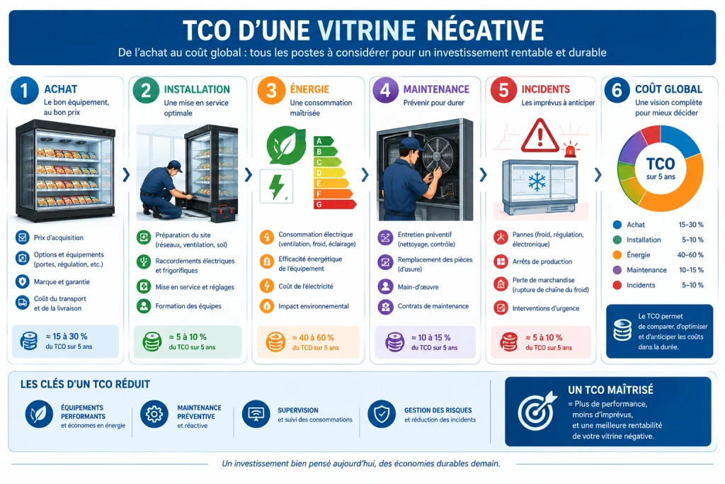 TCO D'UNE VITRINE REFRIGEREE MURALE NEGATIVE