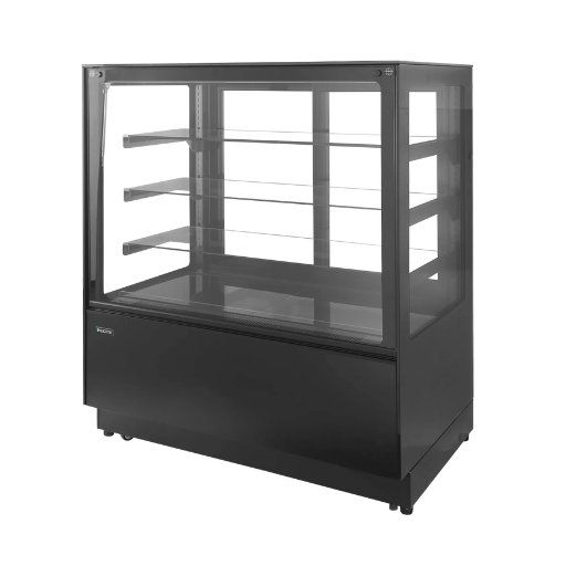 vitrine pâtisserie professionnelle froid ventilé, sur roulette, groupe logé et éclairage led